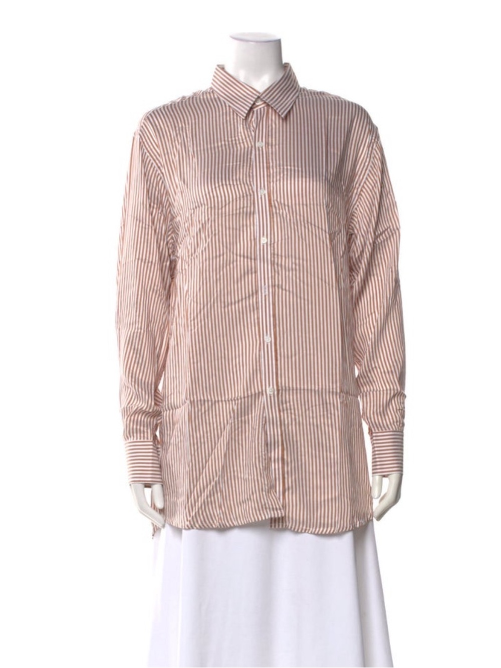 SPRWMN Silk Stripe Button Down Top